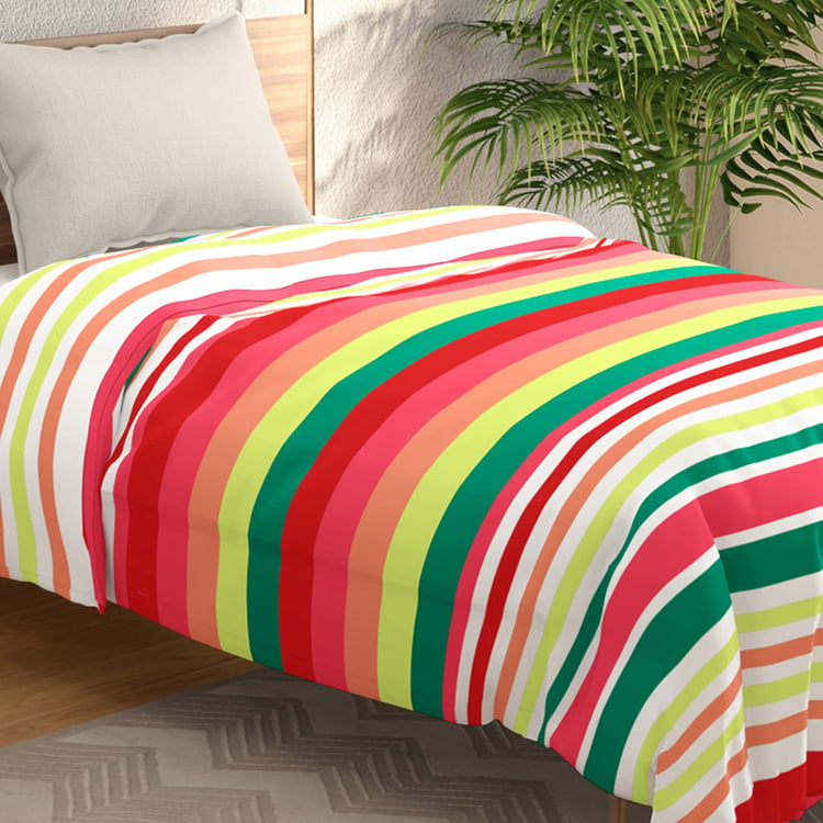 PORTICO Mellow Cotton Striped Single Comforter