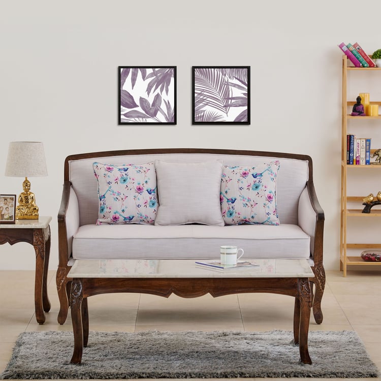 Victoria Fabric 2-Seater Sofa - Brown