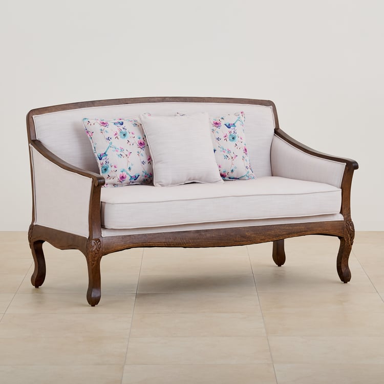 Victoria Fabric 2-Seater Sofa - Brown