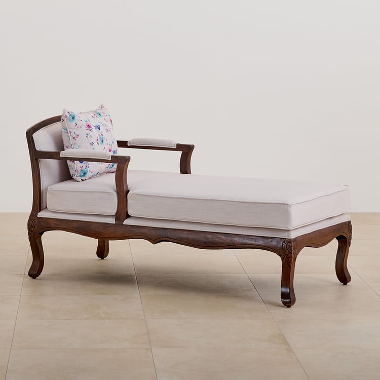 Victoria Fabric Chaise Lounge - Beige