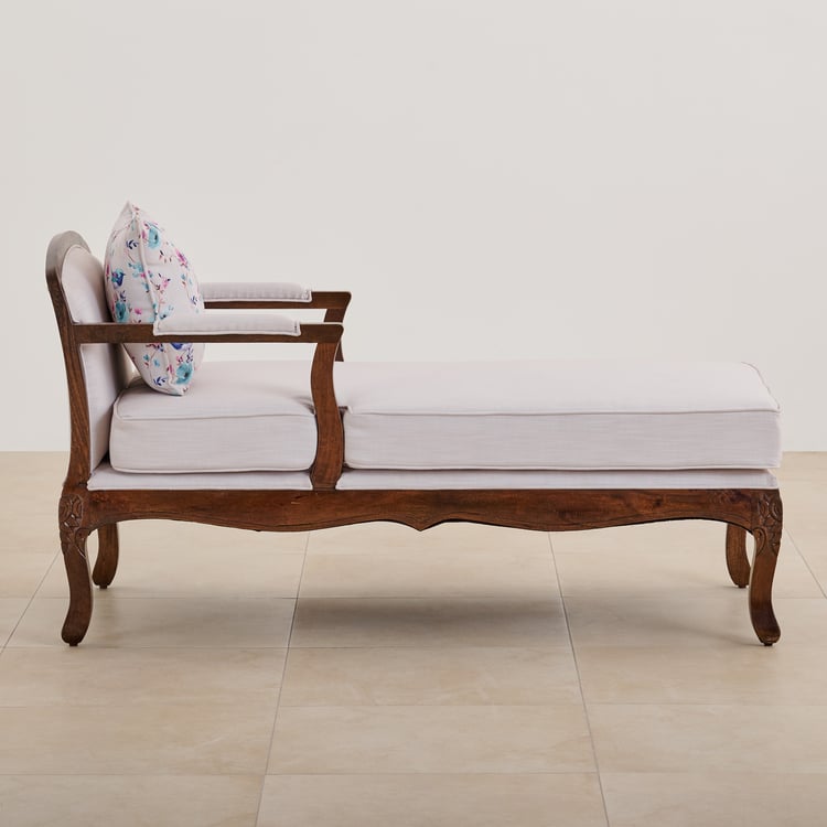 Victoria Fabric Chaise Lounge - Beige
