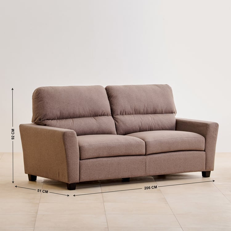 Helios Piper Fabric 3+2 Seater Sofa Set - Brown