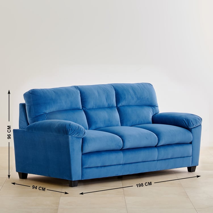 Mojo Velvet 3+2+1 Seater Sofa Set - Blue