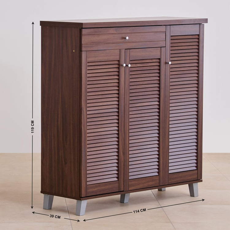 Lewis NXT 26 Pairs Shoe Cabinet with Drawer - Brown