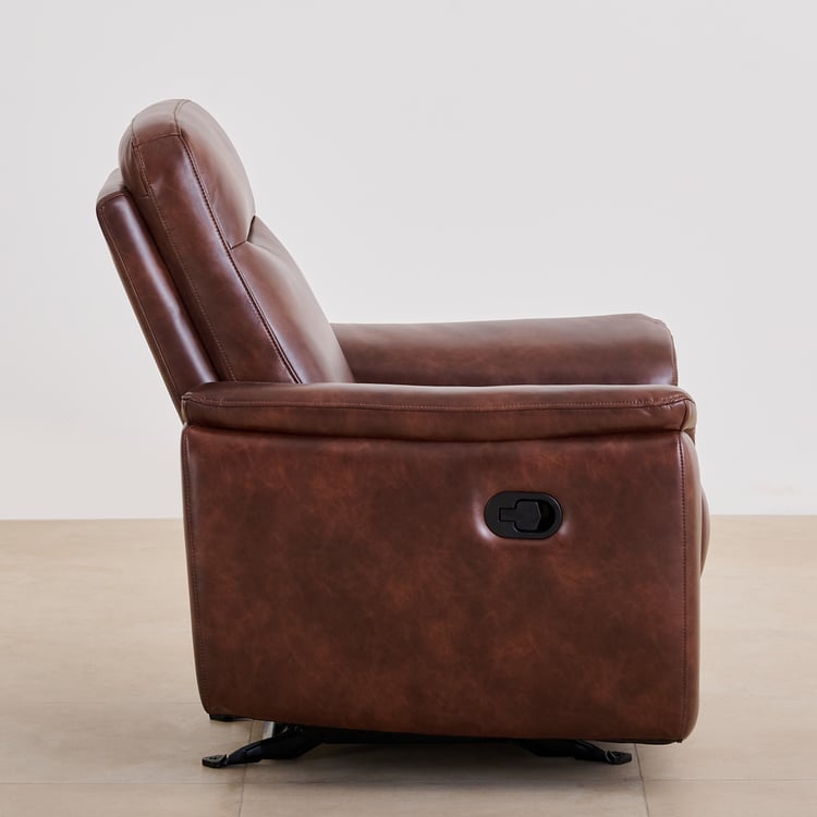 Darwin Faux Leather 1-Seater Recliner - Brown