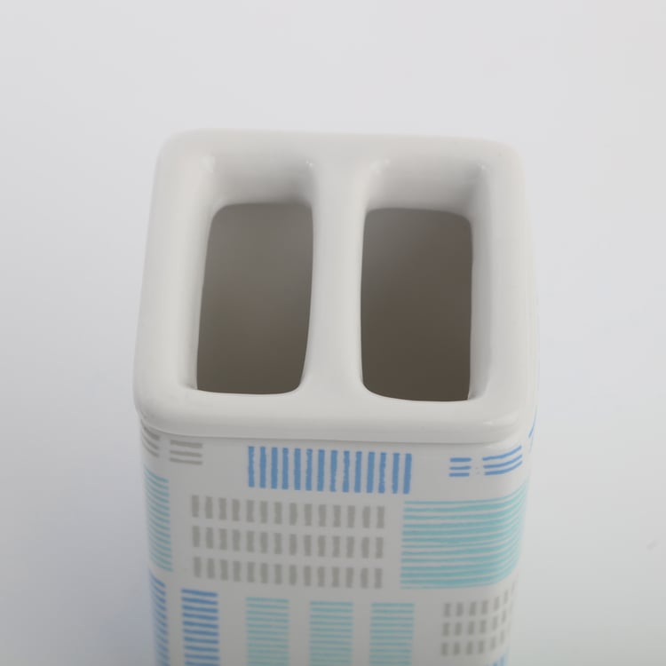 Mekong Ceramic Printed Tooth Brush Holder