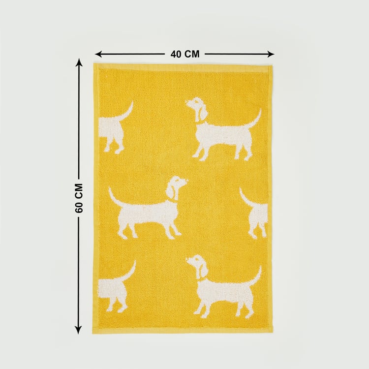 Slate Kids Cotton Dog Patterned Hand Towel - 60x40cm
