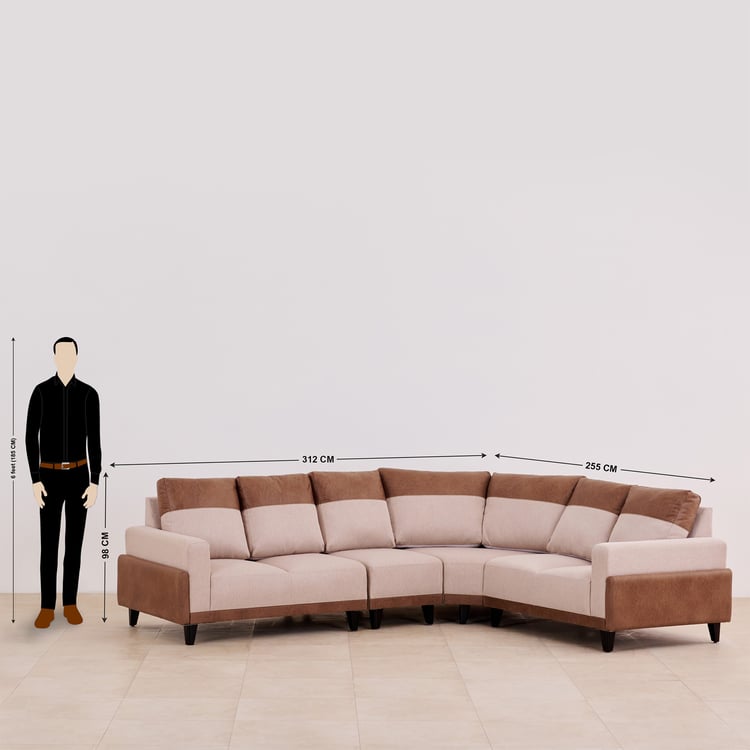 Antonio Fabric 2+1+1+2 Seater Sectional Sofa Set - Beige