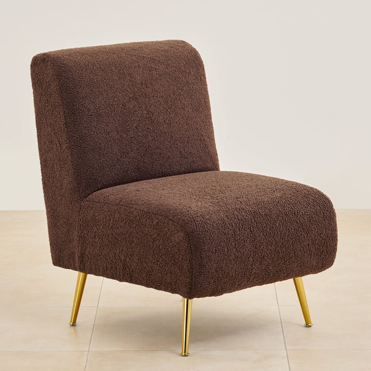 Helios Merry Fleece Accent Chair - Brown