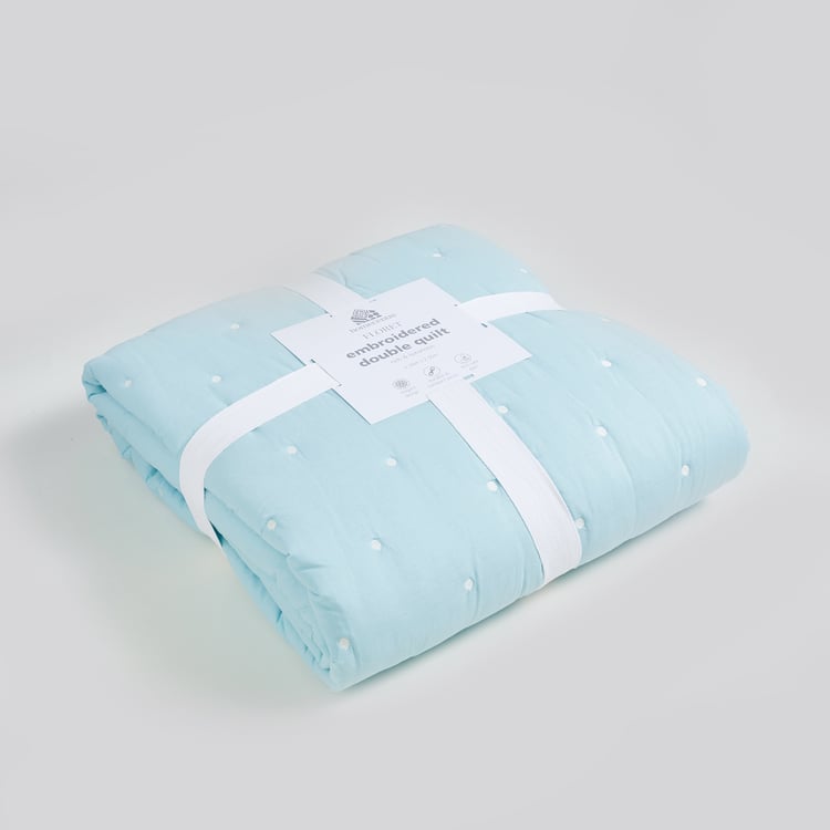 Colour Refresh Cotton Embroidered Double Quilt