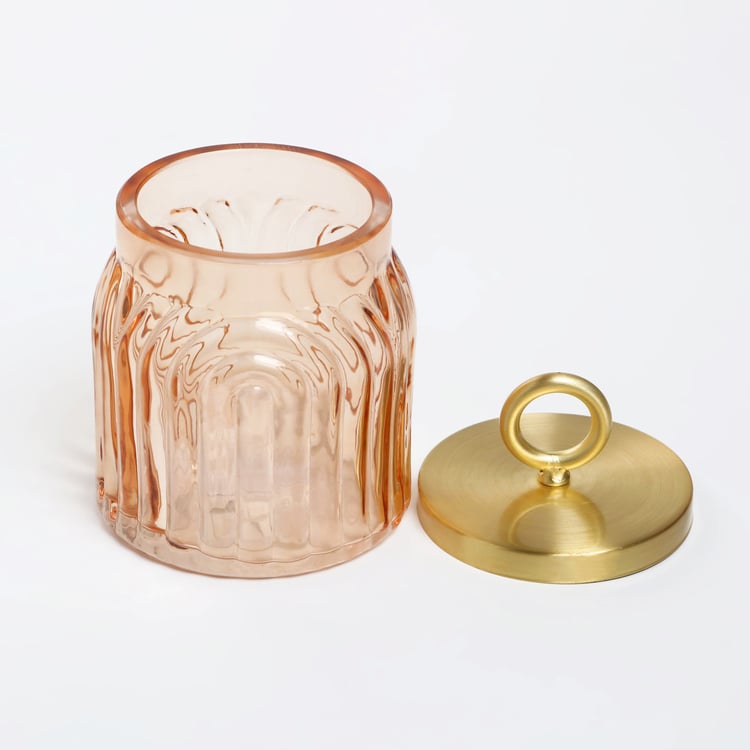 Nova Dastkari Asra Glass Cotton Jar with Metal Lid