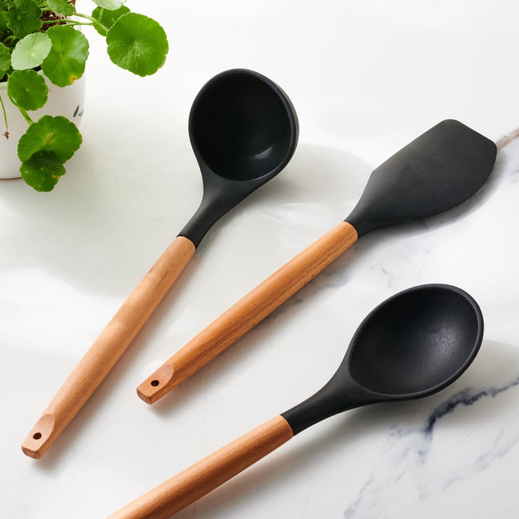 Chef Special Omega Silicone Spoon with Wooden Handle