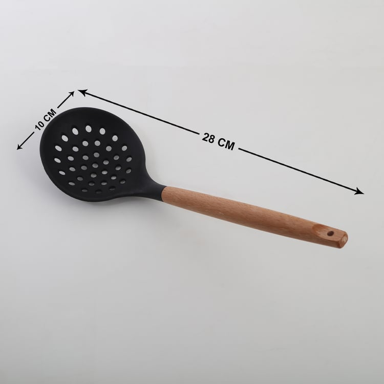 Chef Special Omega Silicone Skimmer with Wooden Handle
