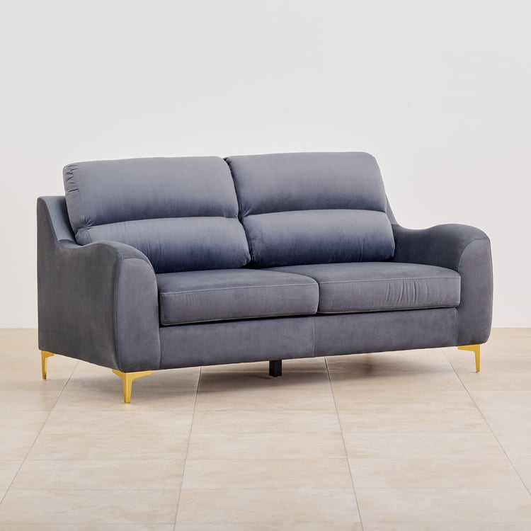 Bianca Velvet 3-Seater Sofa - Grey