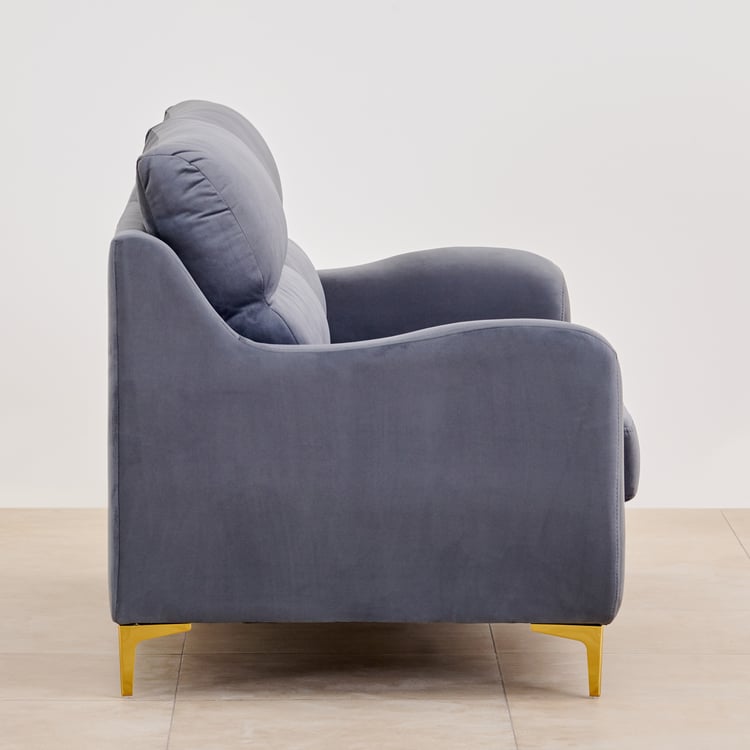 Bianca Velvet 3-Seater Sofa - Grey