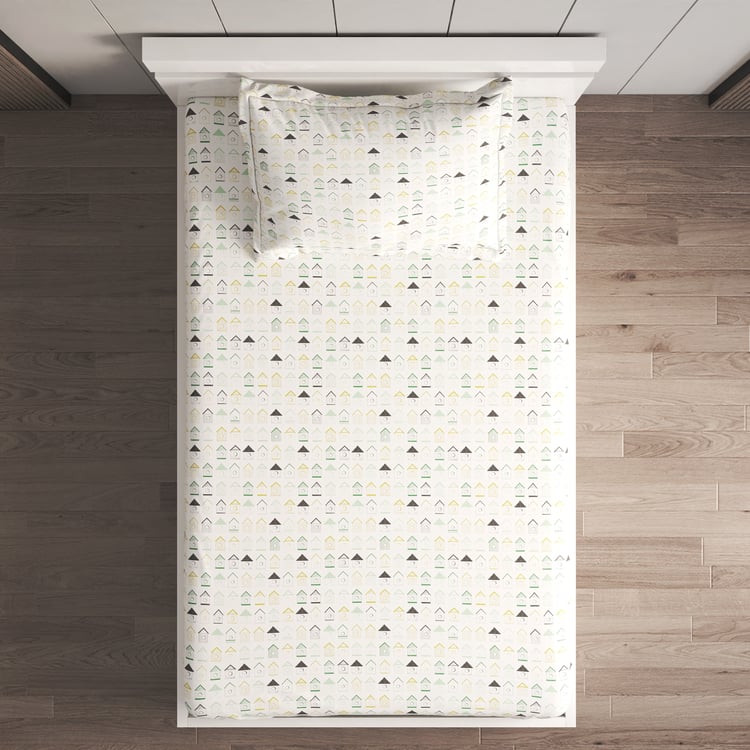 Slate Cotton 150TC Printed 2Pcs Single Bedsheet Set