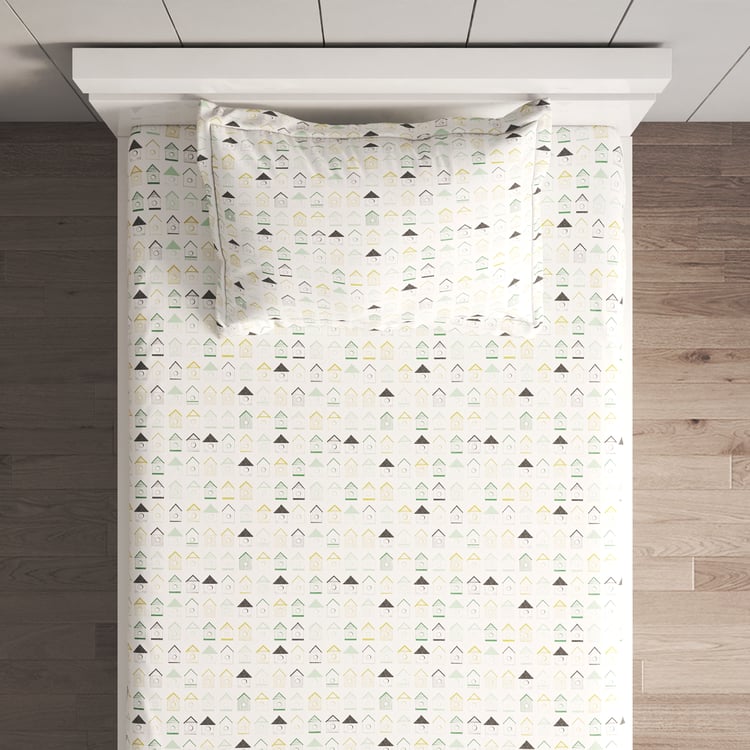 Slate Cotton 150TC Printed 2Pcs Single Bedsheet Set