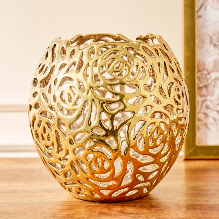 Stellar Stoneware Cutwork Vase