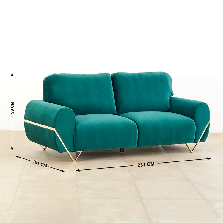 Monarch Fabric 3+2 Seater Sofa Set - Green
