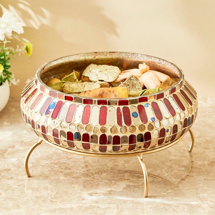 Mabel Decor Glass Mosaic Patterned Decorative Bowl