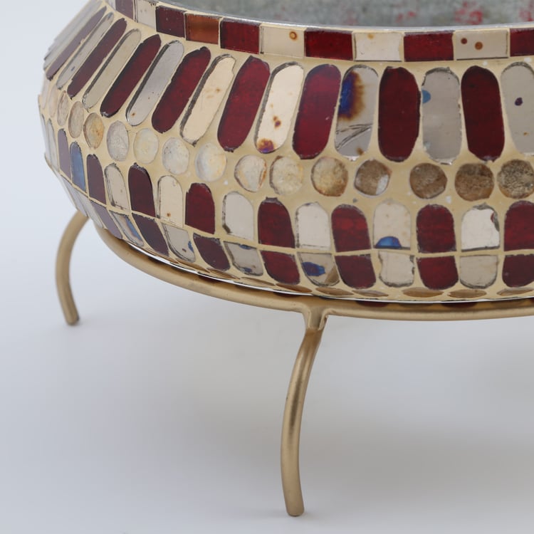 Mabel Decor Glass Mosaic Patterned Decorative Bowl
