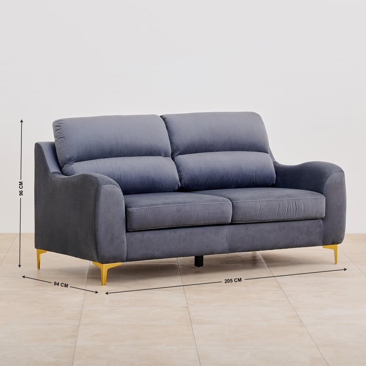 Bianca Velvet 3+2+1 Seater Sofa Set - Grey