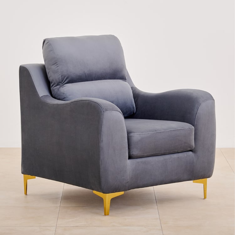 Bianca Velvet 3+1 Seater Sofa Set - Grey