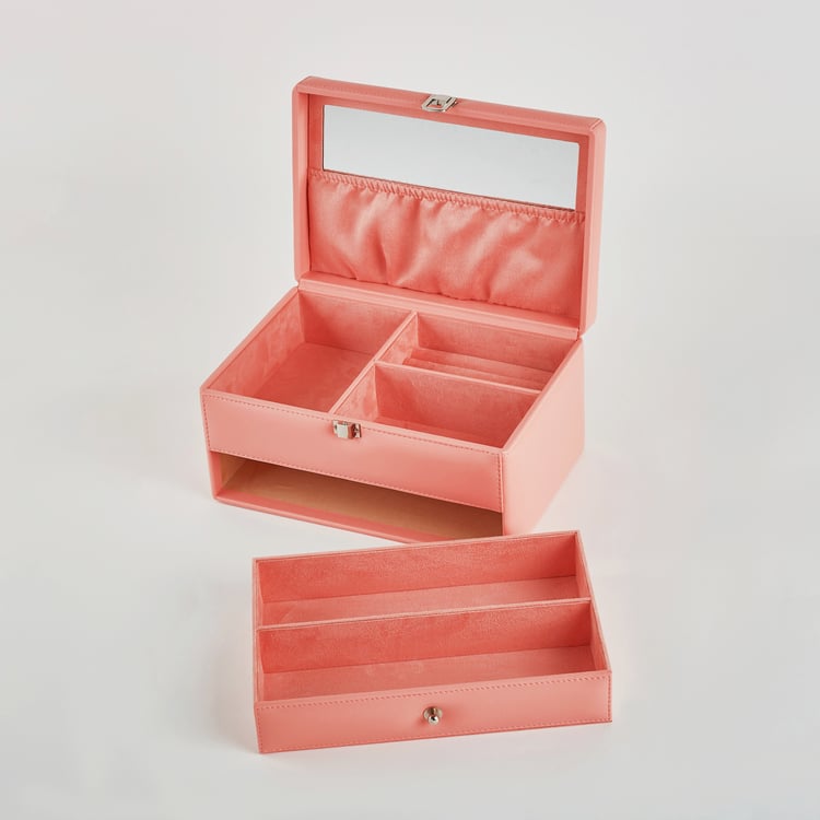 Orion Emma Faux Leather 2-Tier Jewellery Box