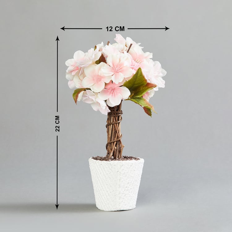 Gardenia Artificial Apple Blossom Plant in Pot