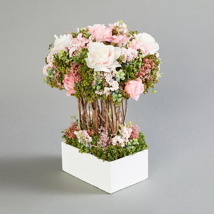 Gardenia Artificial Decorative Rose Plant in Pot