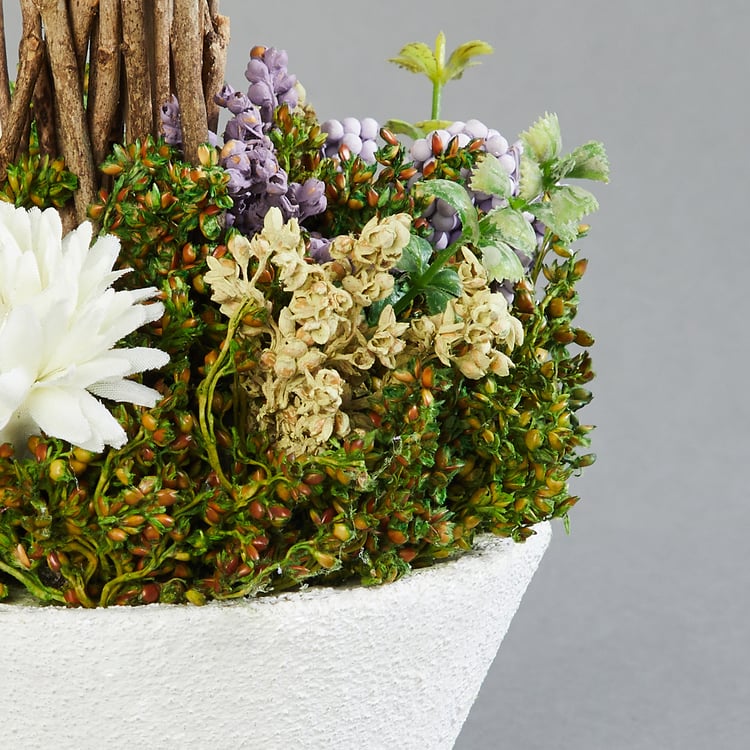 Gardenia Artificial Mum Flowers in Pot