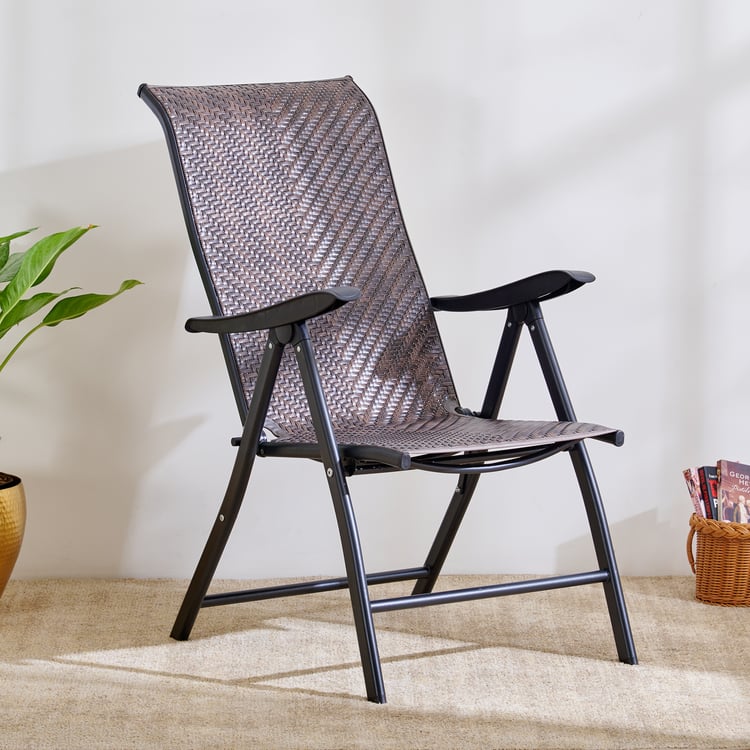 Hillock Rattan Folding Easy Chair - Brown