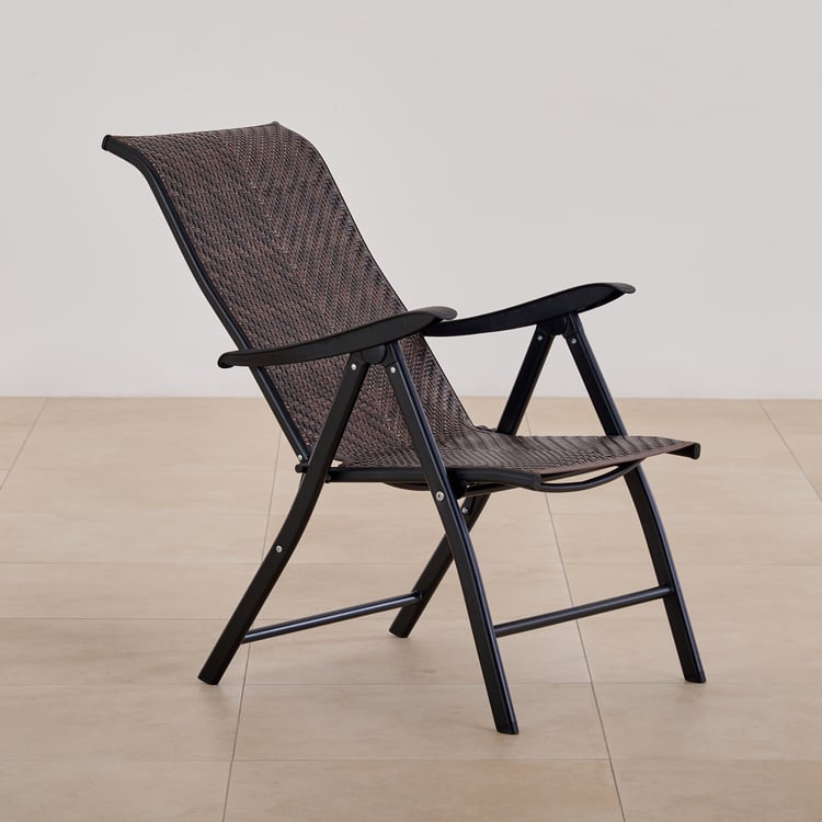 Hillock Rattan Folding Easy Chair - Brown