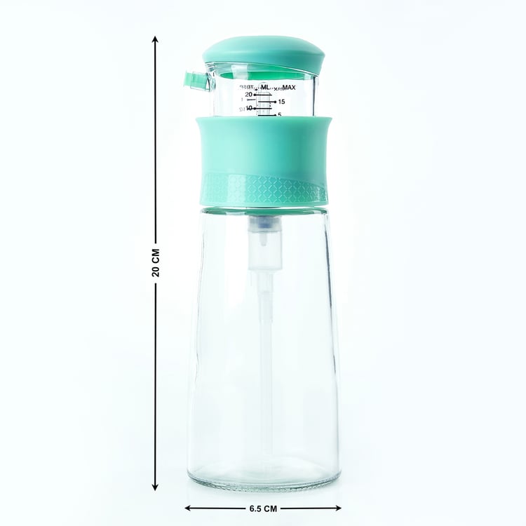 Pamolive Glass Oil Bottle with Measuring Press
