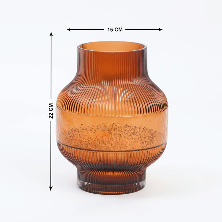 Splendid Dastkari Glass Ribbed Vase
