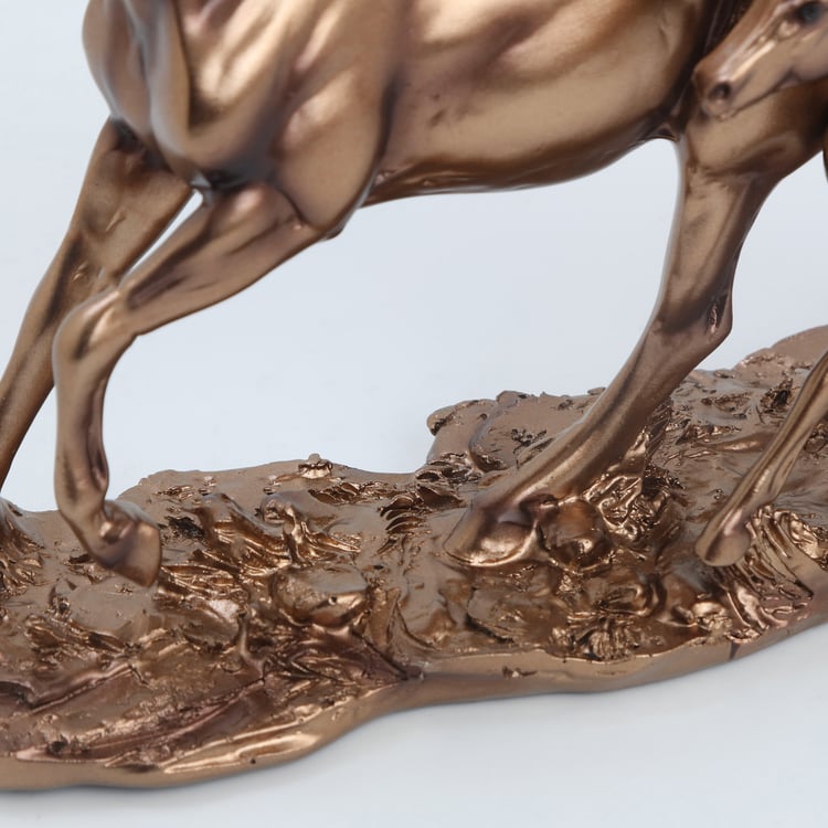 Jaguar Polyresin Running Horse with Foal Figurine