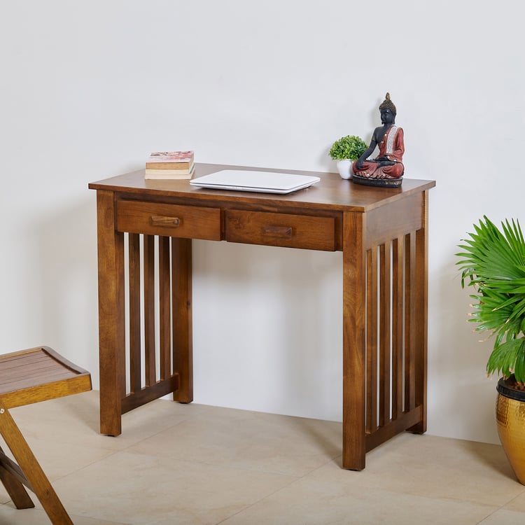 Adana Mango Wood Study Table - Brown