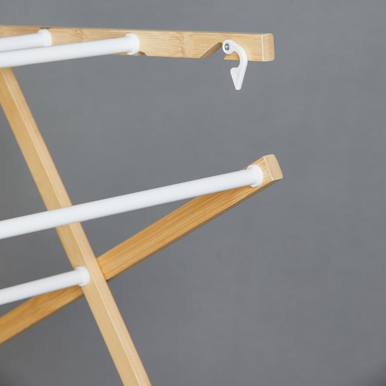 Bamboo Metal 3-Tier Clothes Drying Rack
