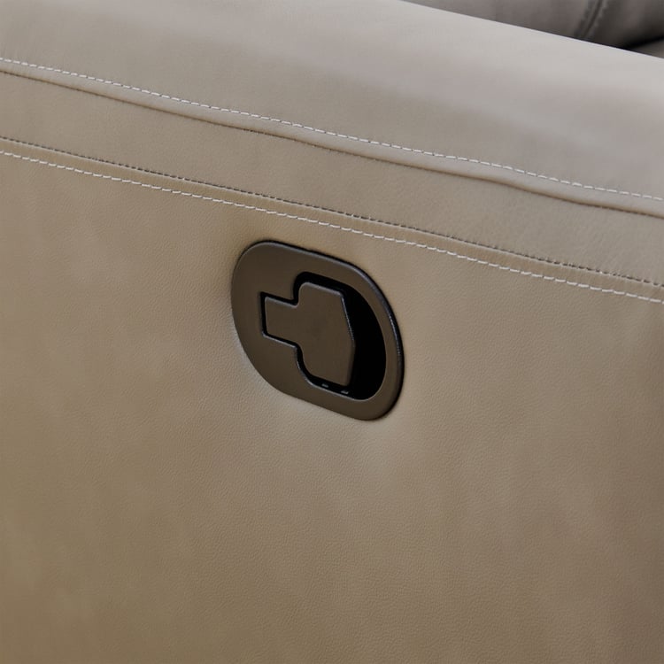 Eddison Half Leather 2+1 Seater Recliner Set - Grey