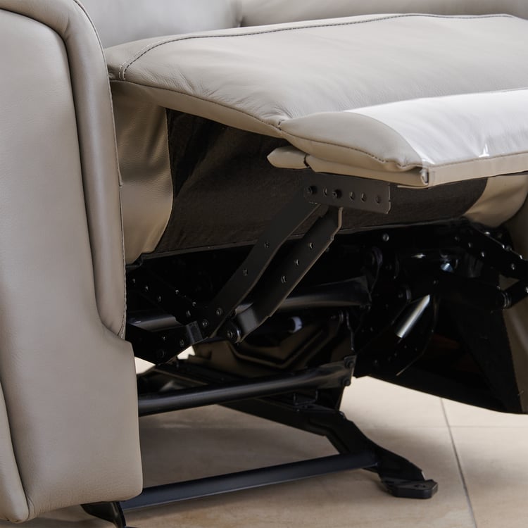 Eddison Half Leather 2+1+1 Seater Recliner Set - Grey