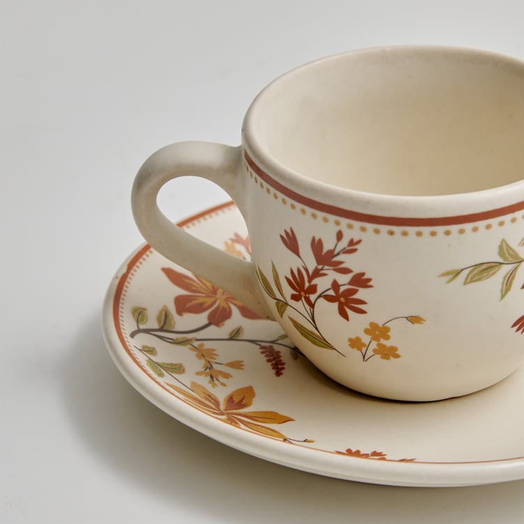 Mohar Stoneware Printed Cup and Saucer - 180ml