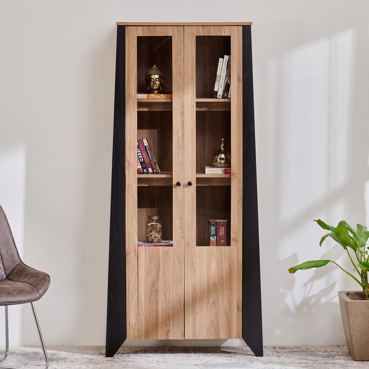 Helios Amberly 2-Door Book Cabinet - Brown