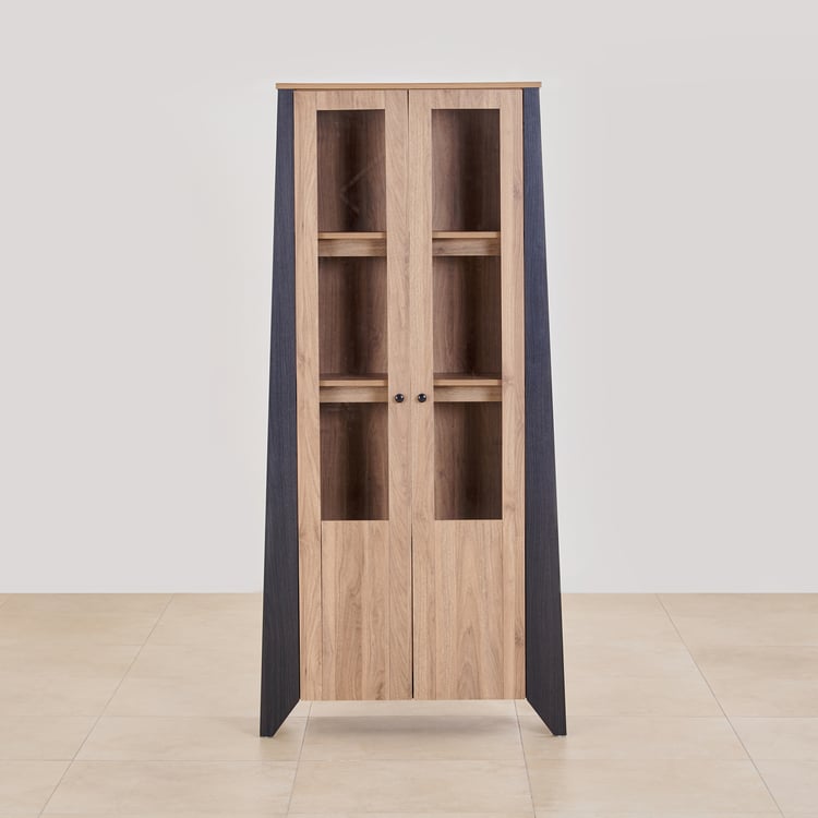 Helios Amberly 2-Door Book Cabinet - Brown