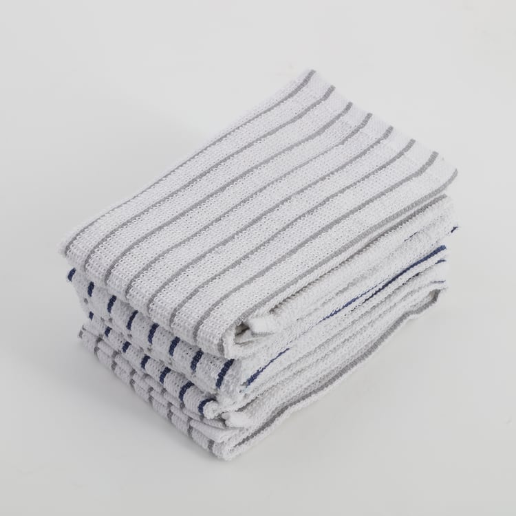 Fervid Set of 5 Cotton Blend Striped Dish Cloth