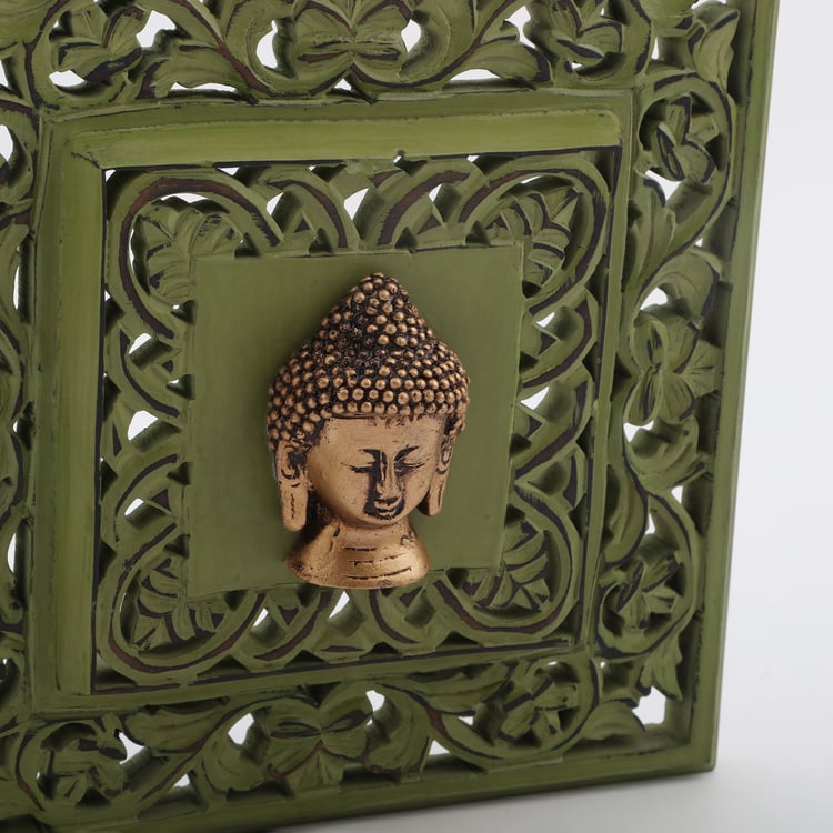 Chisel Wooden Wall Accent with Figurine