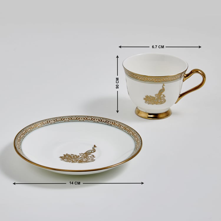 Midas Bone China Printed Cup and Saucer - 150ml