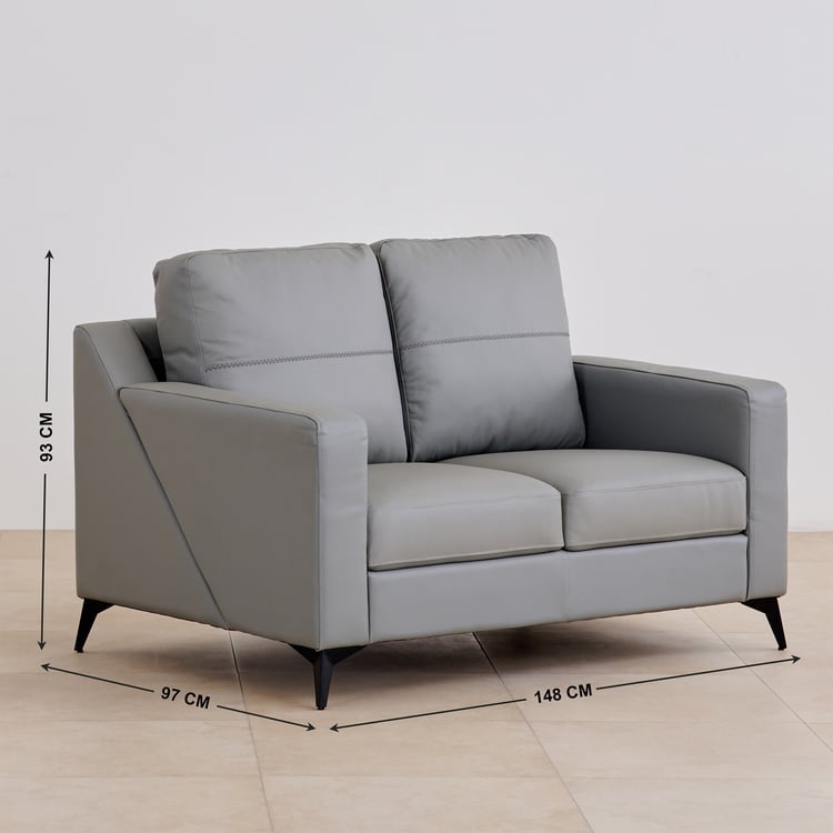 Madison Half Leather 2-Seater Sofa - Grey