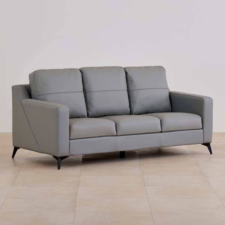 Madison Half Leather 3-Seater Sofa - Grey