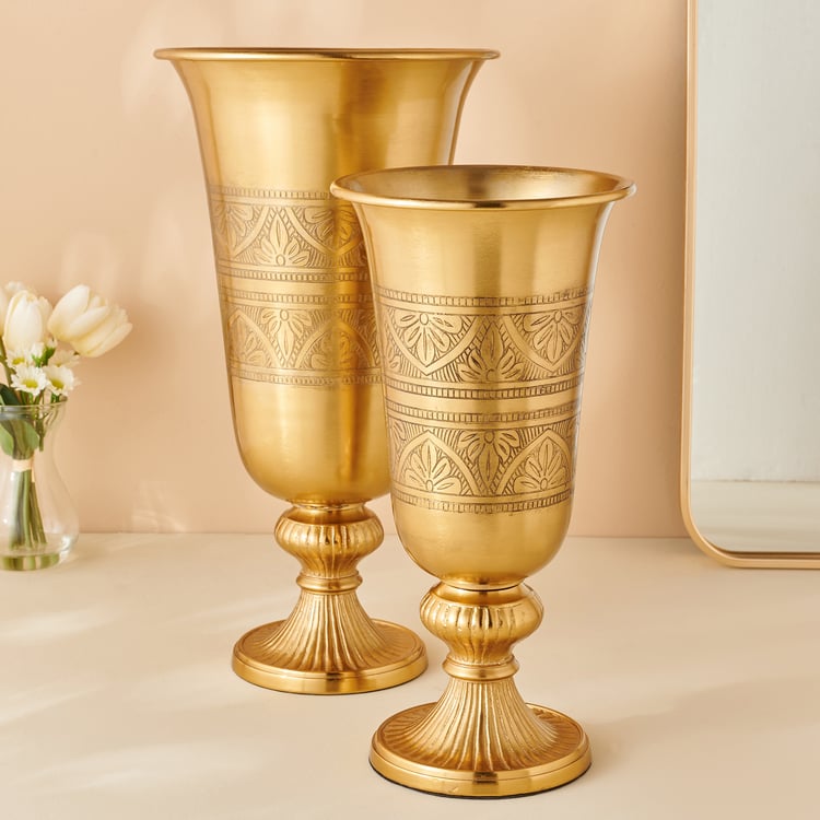Hoovu Metal Etched Vase