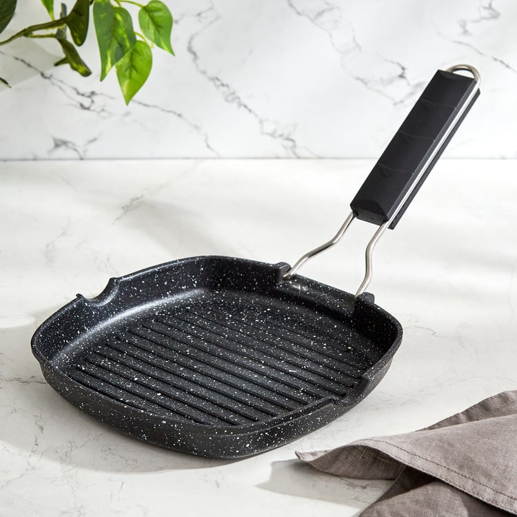 Chef Special Aluminium Grill Pan with Foldable Bakelite Handle - 20cm
